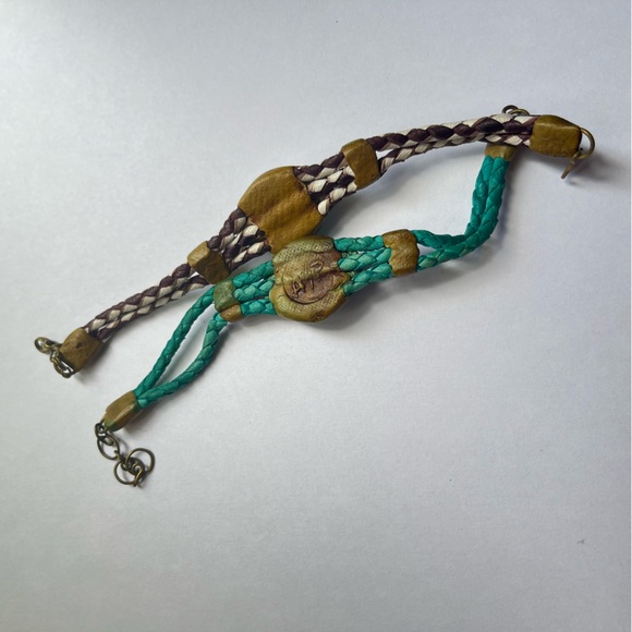 🛍️ Purple and blue glass woven bracelets set - Picture 5 of 8